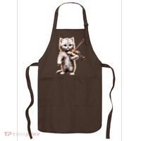 Funny Orchestra Musician Violinist Cute Cat Playing Violin Apron thumb 0