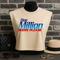 Funny One Million Beers Please Beer Enthusiast Drinking Garment-Dyed Women's Muscle Tee thumb 3
