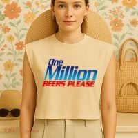 Funny One Million Beers Please Beer Enthusiast Drinking Garment-Dyed Women's Muscle Tee thumb 4