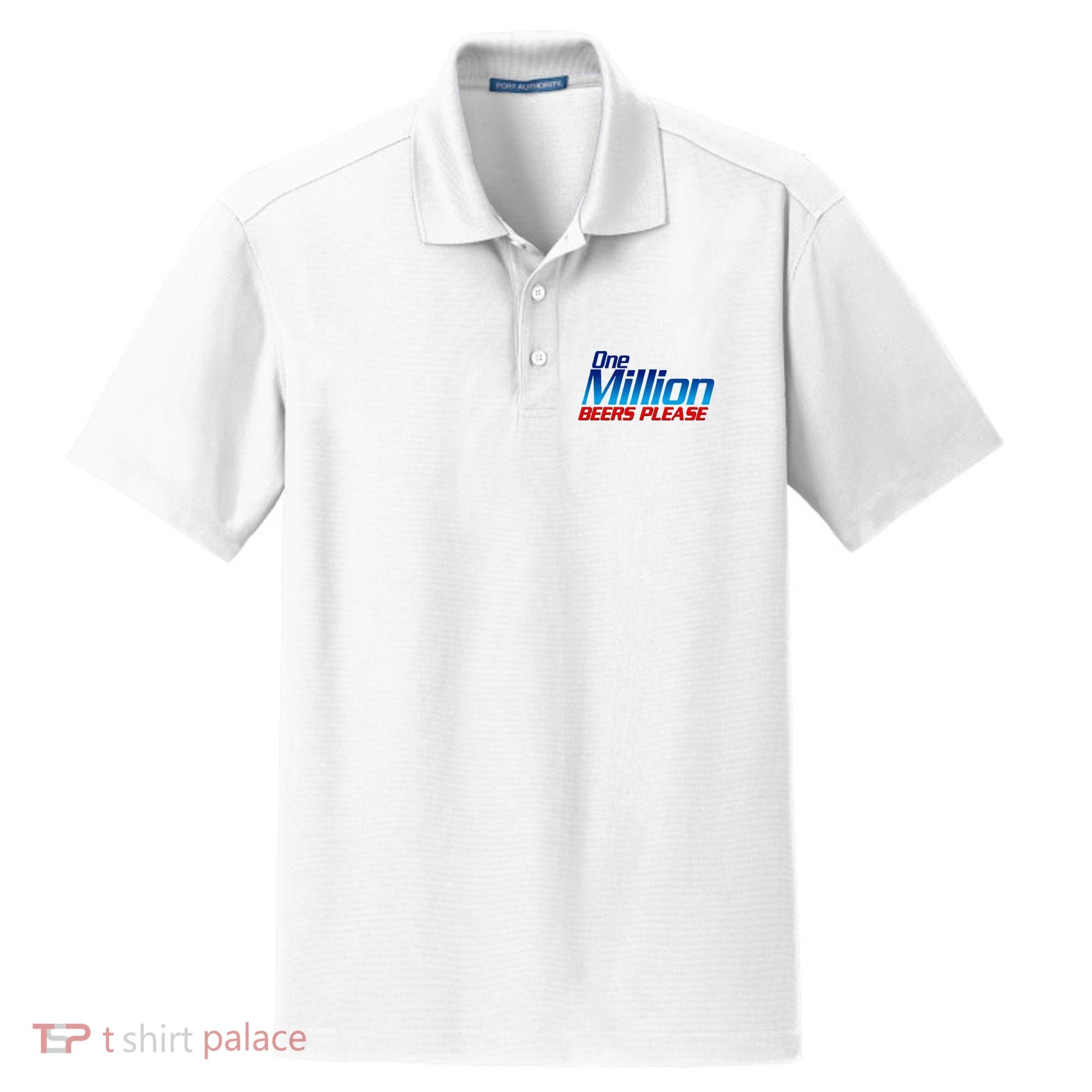 Funny One Million Beers Please Beer Enthusiast Drinking Dry Zone Grid Polo