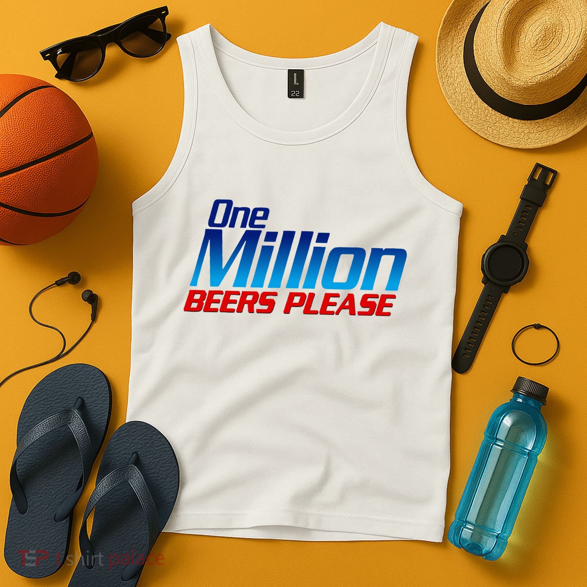 Funny One Million Beers Please Beer Enthusiast Drinking Tank Top