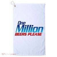 Funny One Million Beers Please Beer Enthusiast Drinking Golf Towel thumb 0