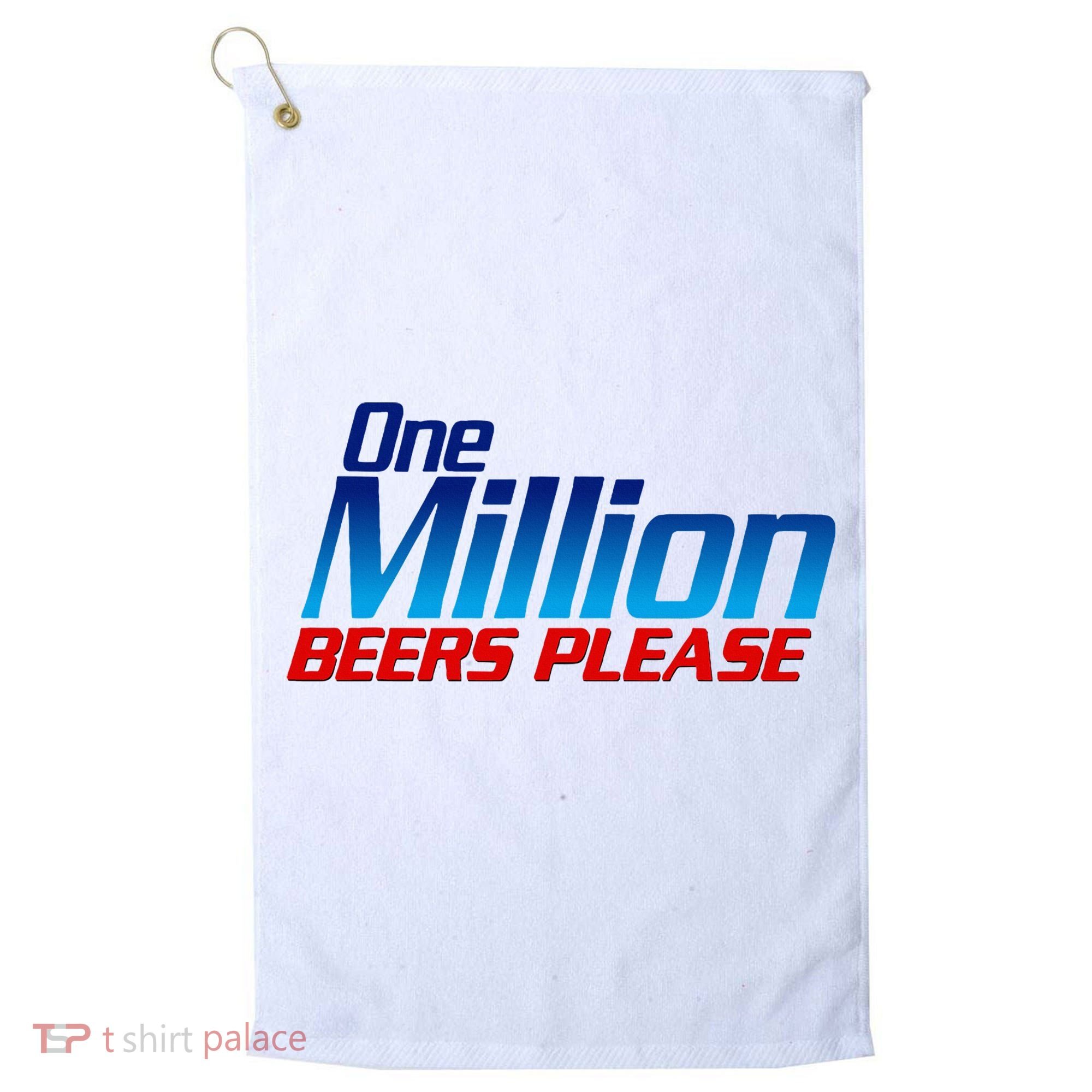 Funny One Million Beers Please Beer Enthusiast Drinking Golf Towel