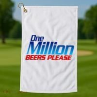 Funny One Million Beers Please Beer Enthusiast Drinking Golf Towel thumb 1