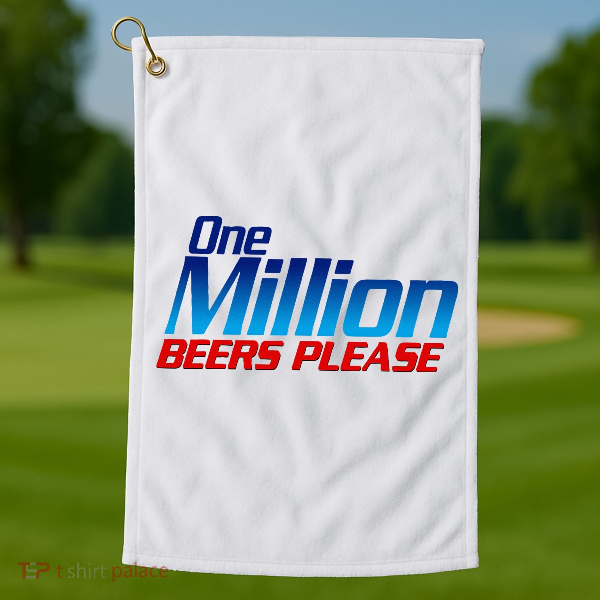 Funny One Million Beers Please Beer Enthusiast Drinking Golf Towel