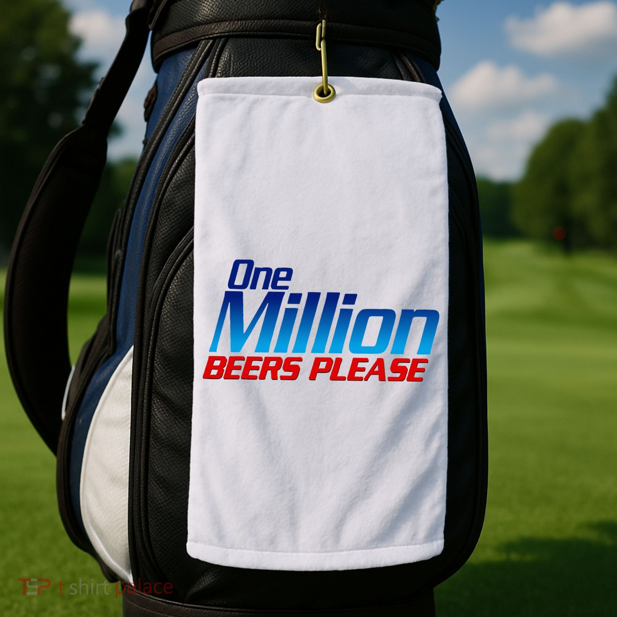 Funny One Million Beers Please Beer Enthusiast Drinking Golf Towel