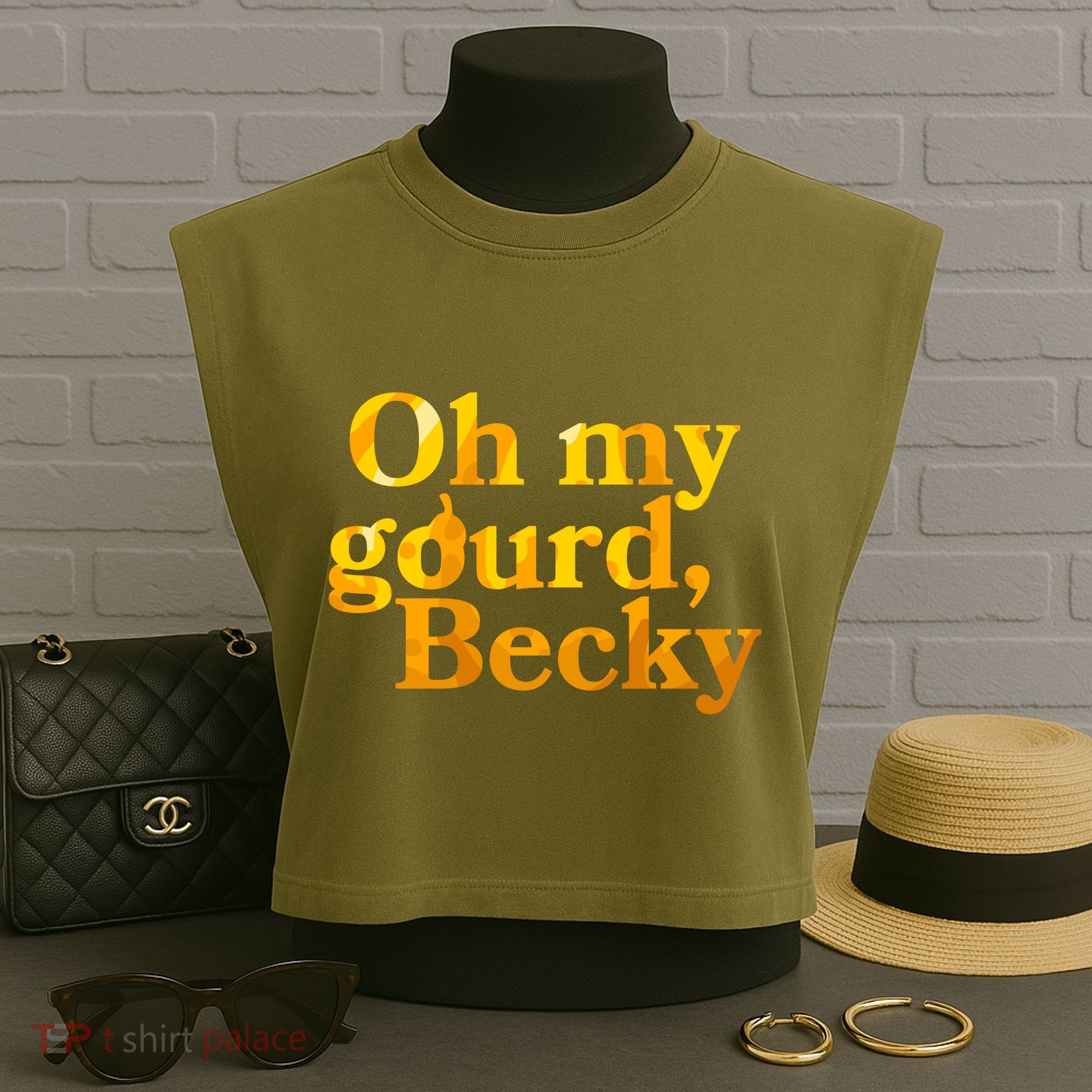 Funny Oh My Gourd Becky Garment-Dyed Women's Muscle Tee