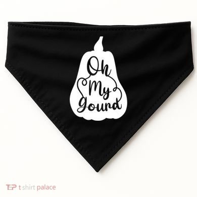 Funny Oh My Gourd Thanksgiving Fall Gift USA-Made Doggie Bandana