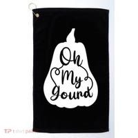 Funny Oh My Gourd Thanksgiving Fall Gift Golf Towel thumb 0