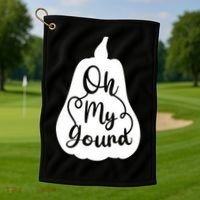 Funny Oh My Gourd Thanksgiving Fall Gift Golf Towel thumb 1