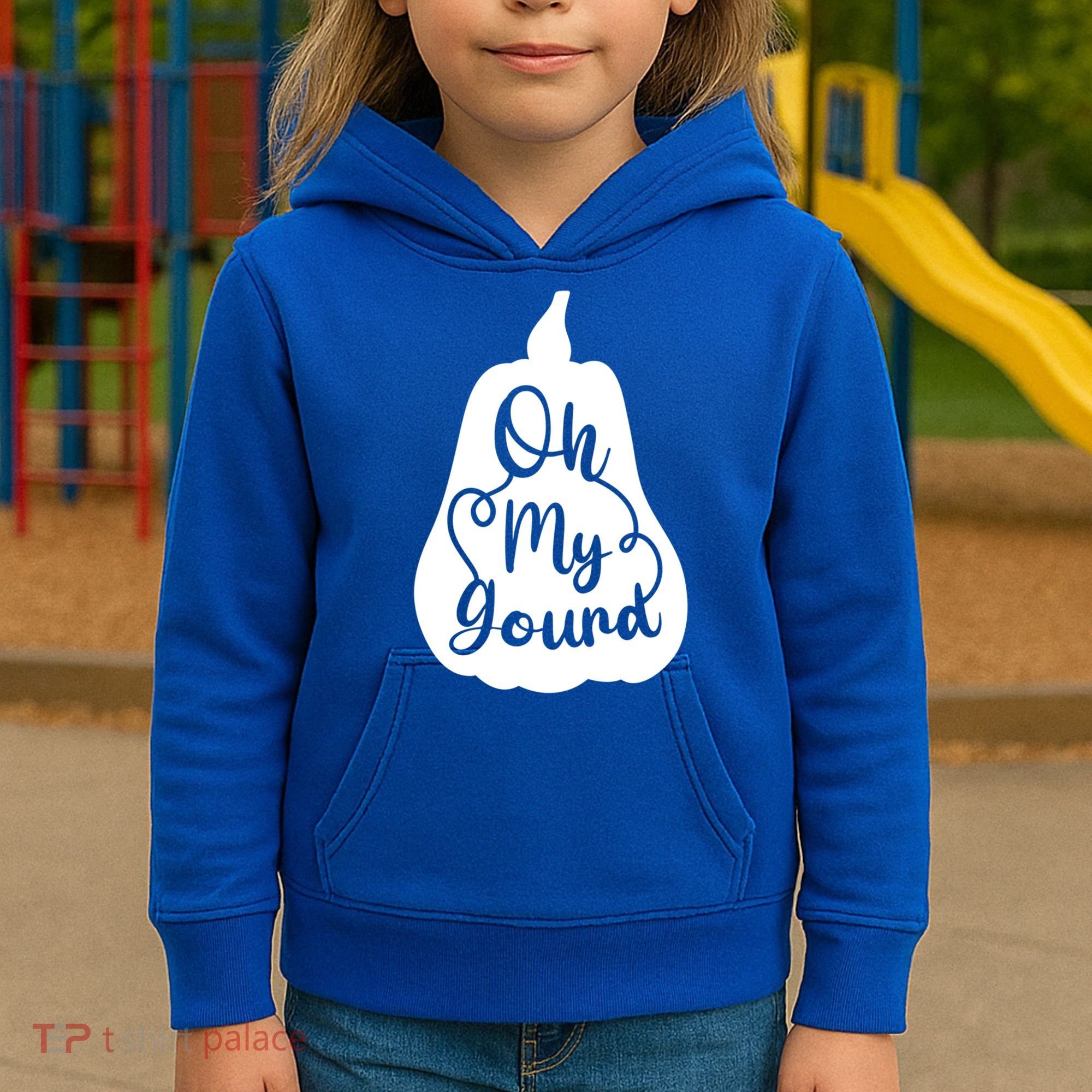 Funny Oh My Gourd Thanksgiving Fall Gift Kids Hoodie