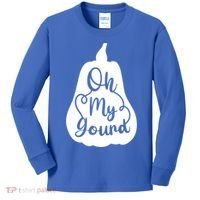 Funny Oh My Gourd Thanksgiving Fall Gift Kids Long Sleeve Shirt thumb 0