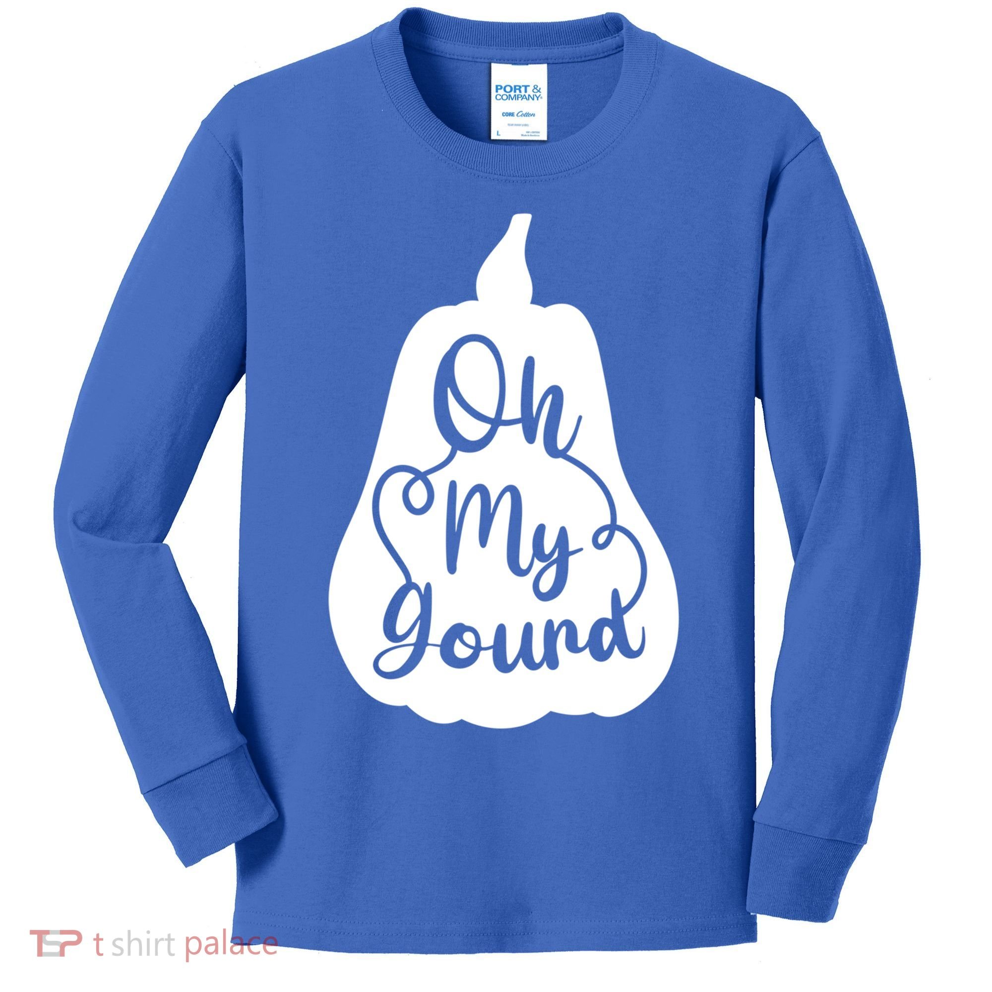 Funny Oh My Gourd Thanksgiving Fall Gift Kids Long Sleeve Shirt