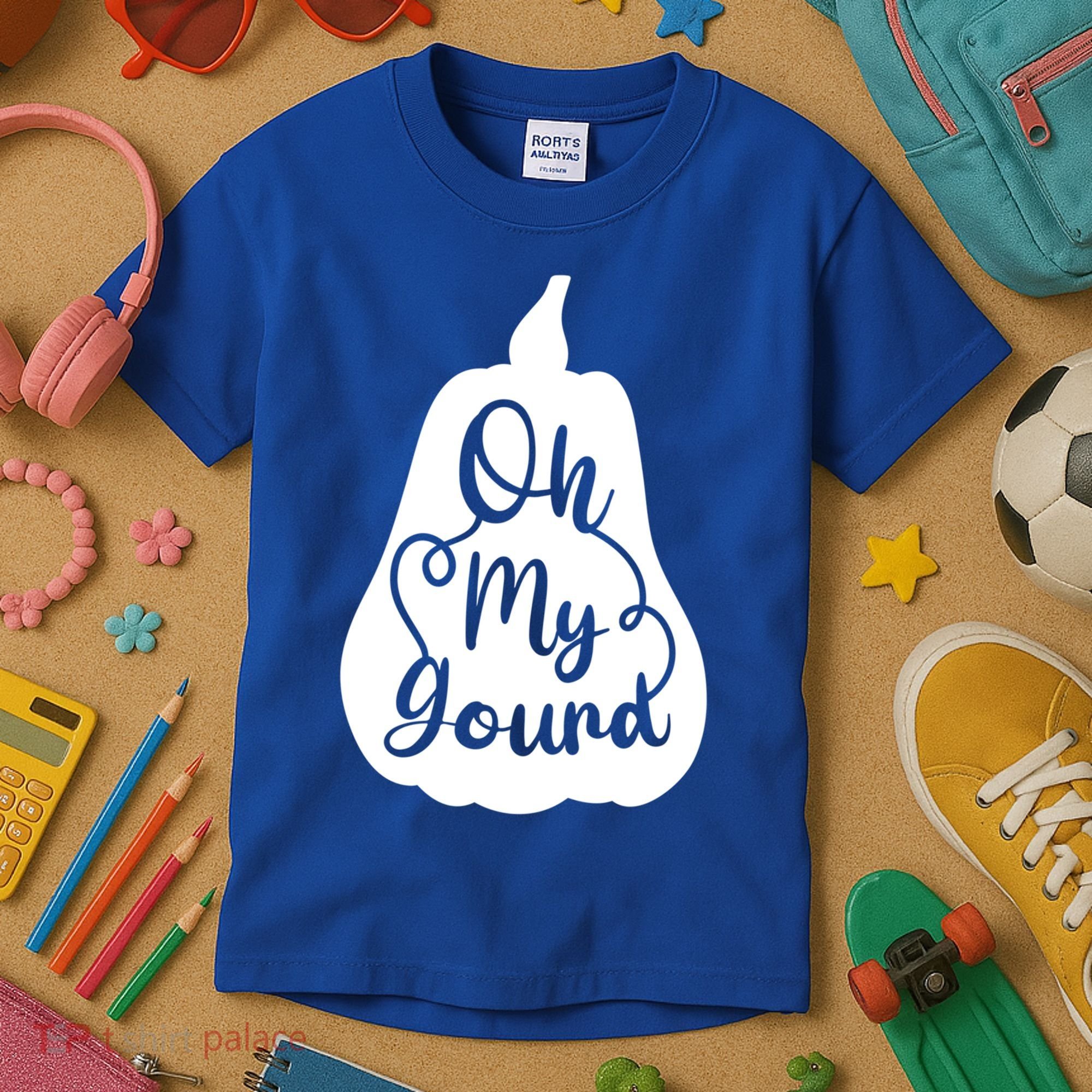 Funny Oh My Gourd Thanksgiving Fall Gift Kids T-Shirt