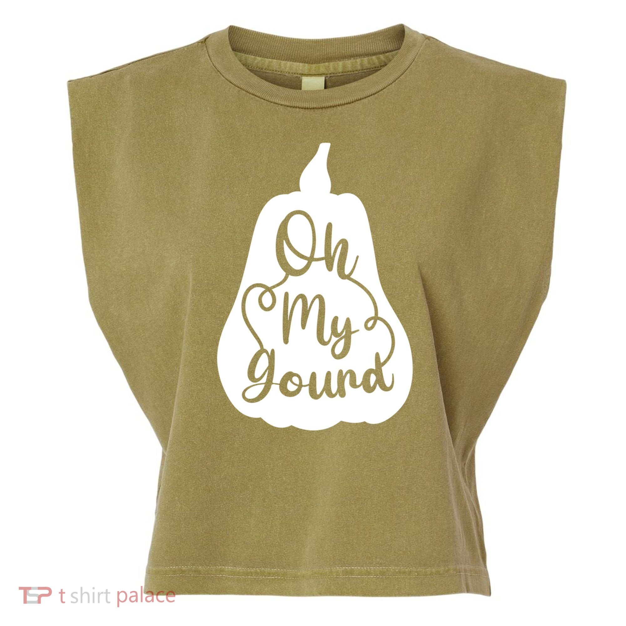 Funny Oh My Gourd Thanksgiving Fall Gift Garment-Dyed Women's Muscle Tee