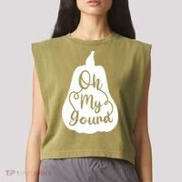 Funny Oh My Gourd Thanksgiving Fall Gift Garment-Dyed Women's Muscle Tee thumb 2