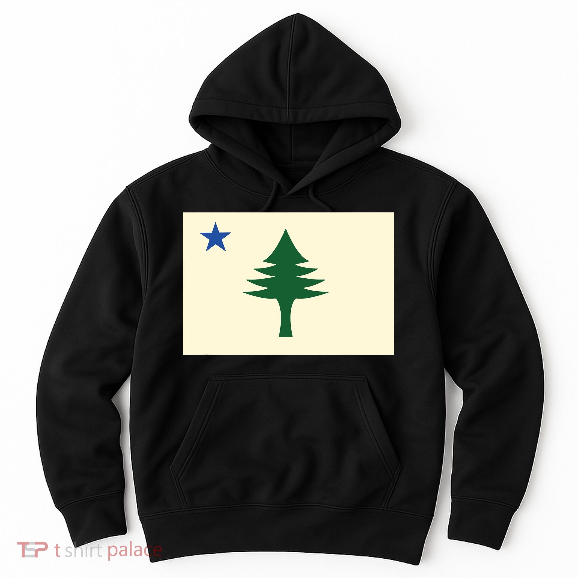Flag Of Maine 1901 Maine State Flag Pine Tree State Hoodie