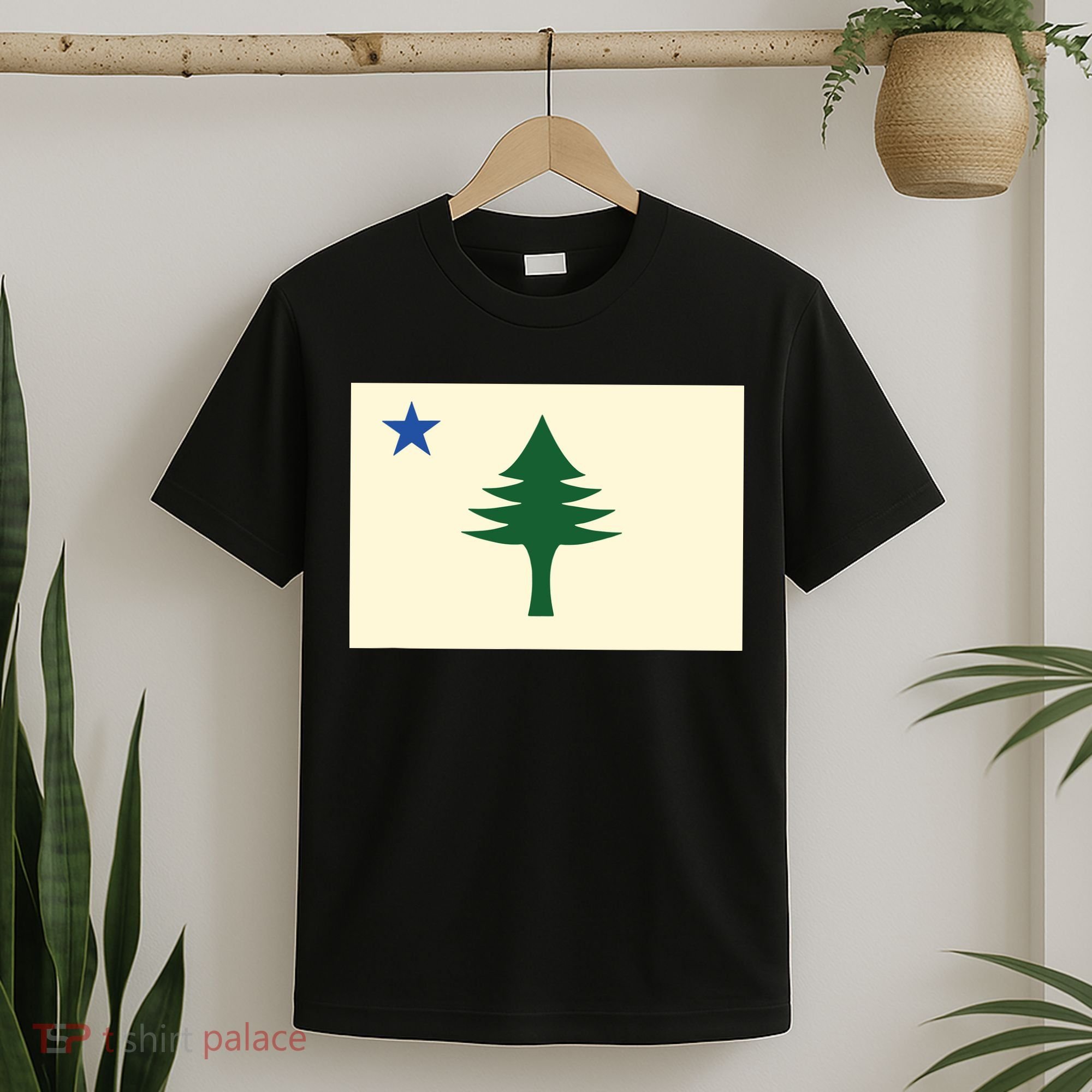 Flag Of Maine 1901 Maine State Flag Pine Tree State T-Shirt
