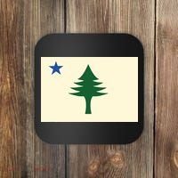 Flag Of Maine 1901 Maine State Flag Pine Tree State Coaster thumb 0