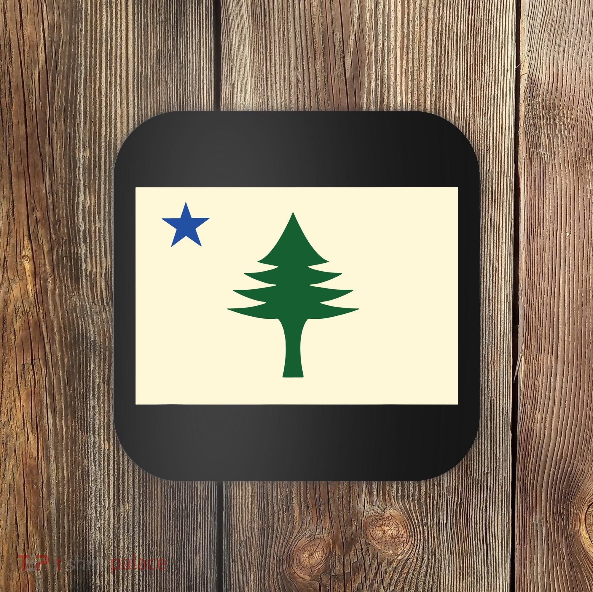 Flag Of Maine 1901 Maine State Flag Pine Tree State Coaster