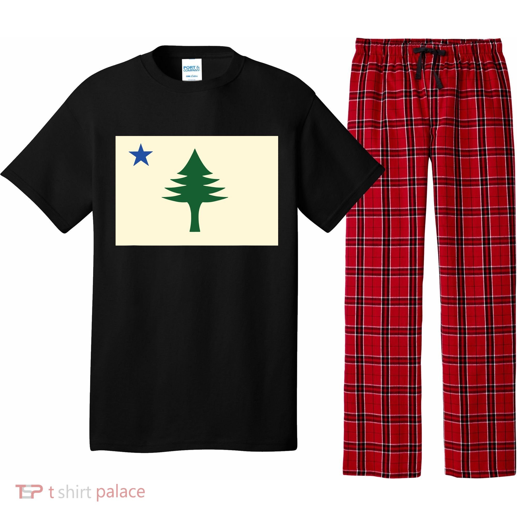 Flag Of Maine 1901 Maine State Flag Pine Tree State Pajama Set
