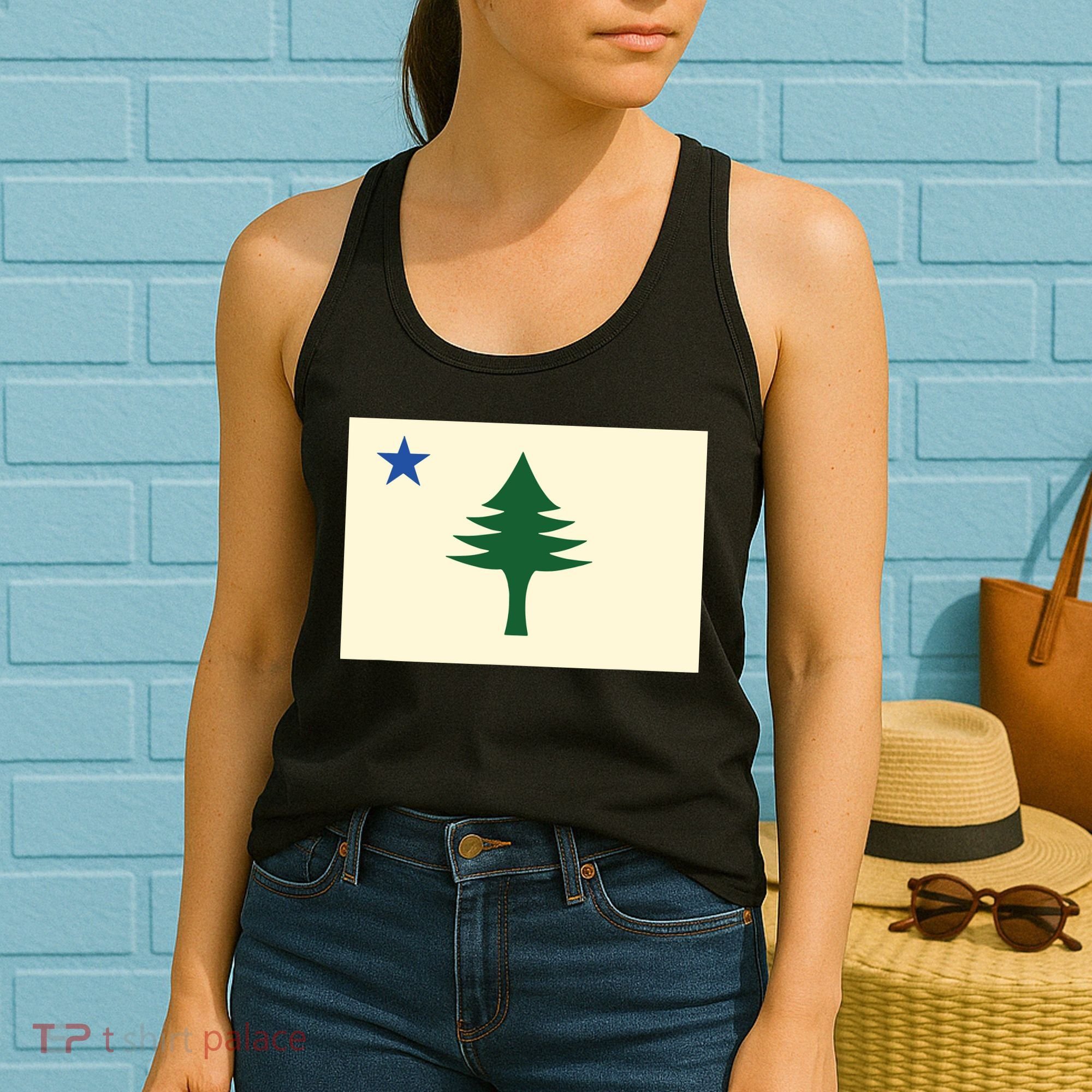 Flag Of Maine 1901 Maine State Flag Pine Tree State Women's Tank Top