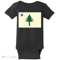 Flag Of Maine 1901 Maine State Flag Pine Tree State Baby Bodysuit thumb 0
