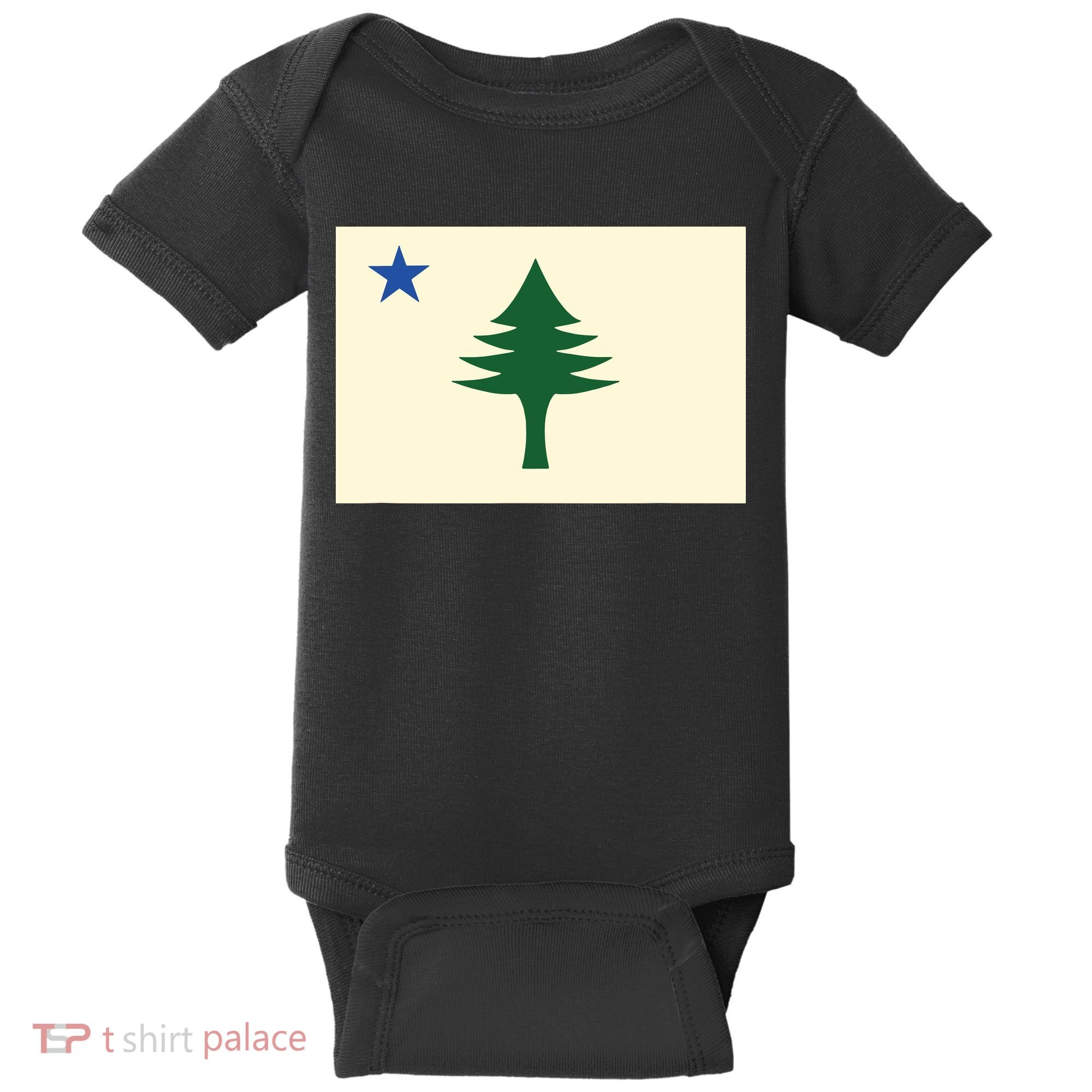 Flag Of Maine 1901 Maine State Flag Pine Tree State Baby Bodysuit