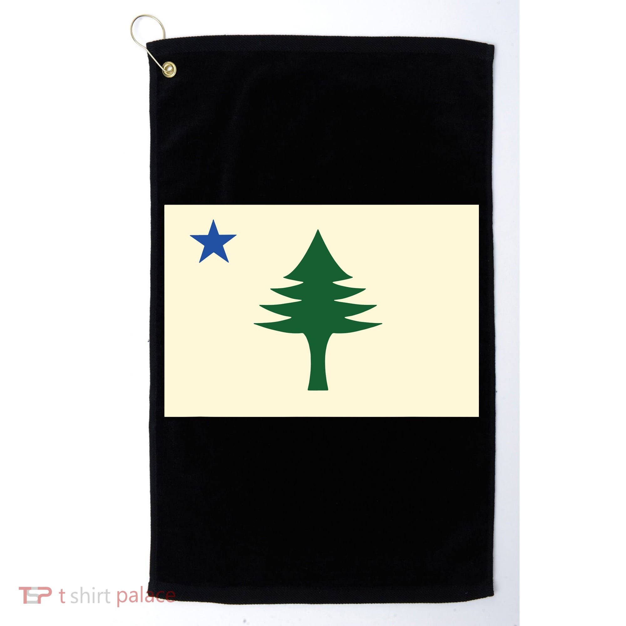 Flag Of Maine 1901 Maine State Flag Pine Tree State Golf Towel