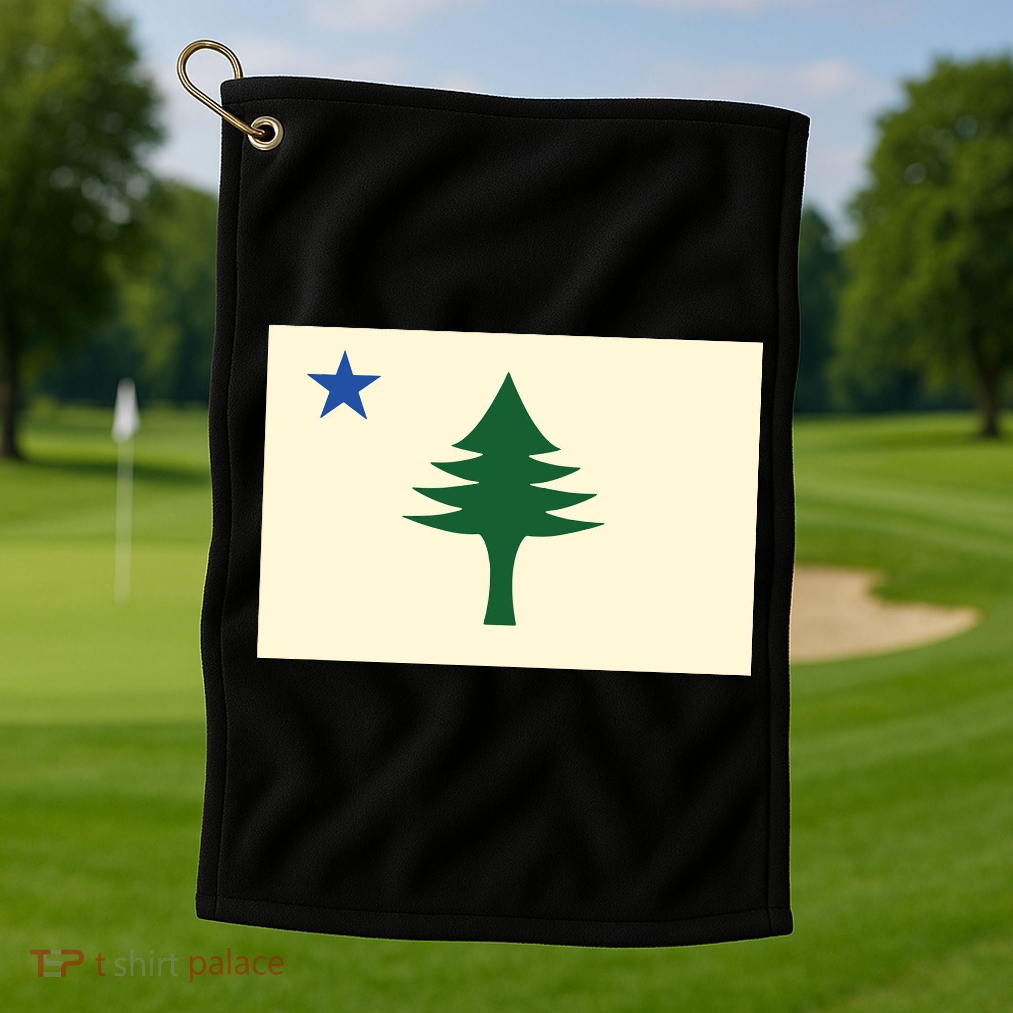 Flag Of Maine 1901 Maine State Flag Pine Tree State Golf Towel