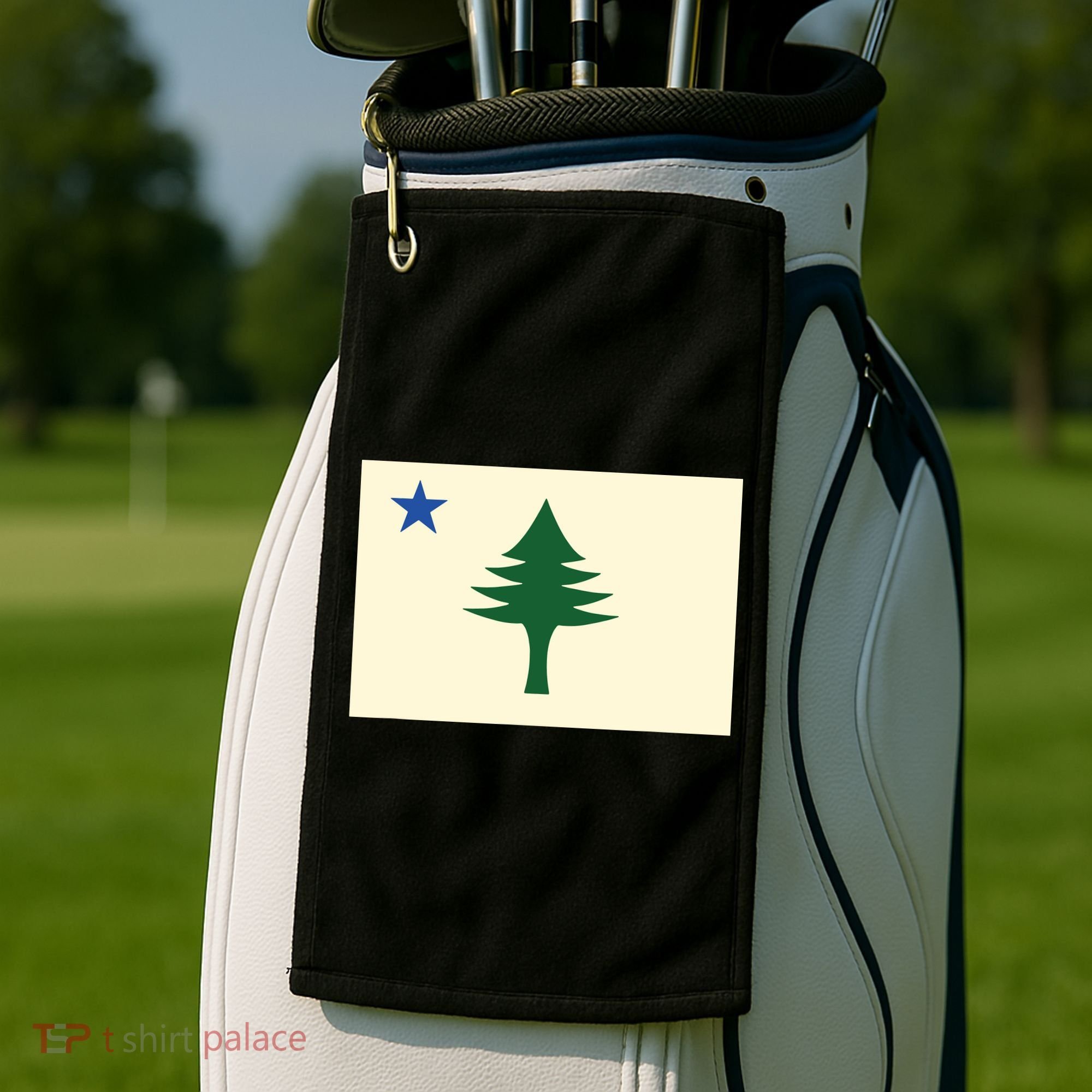 Flag Of Maine 1901 Maine State Flag Pine Tree State Golf Towel