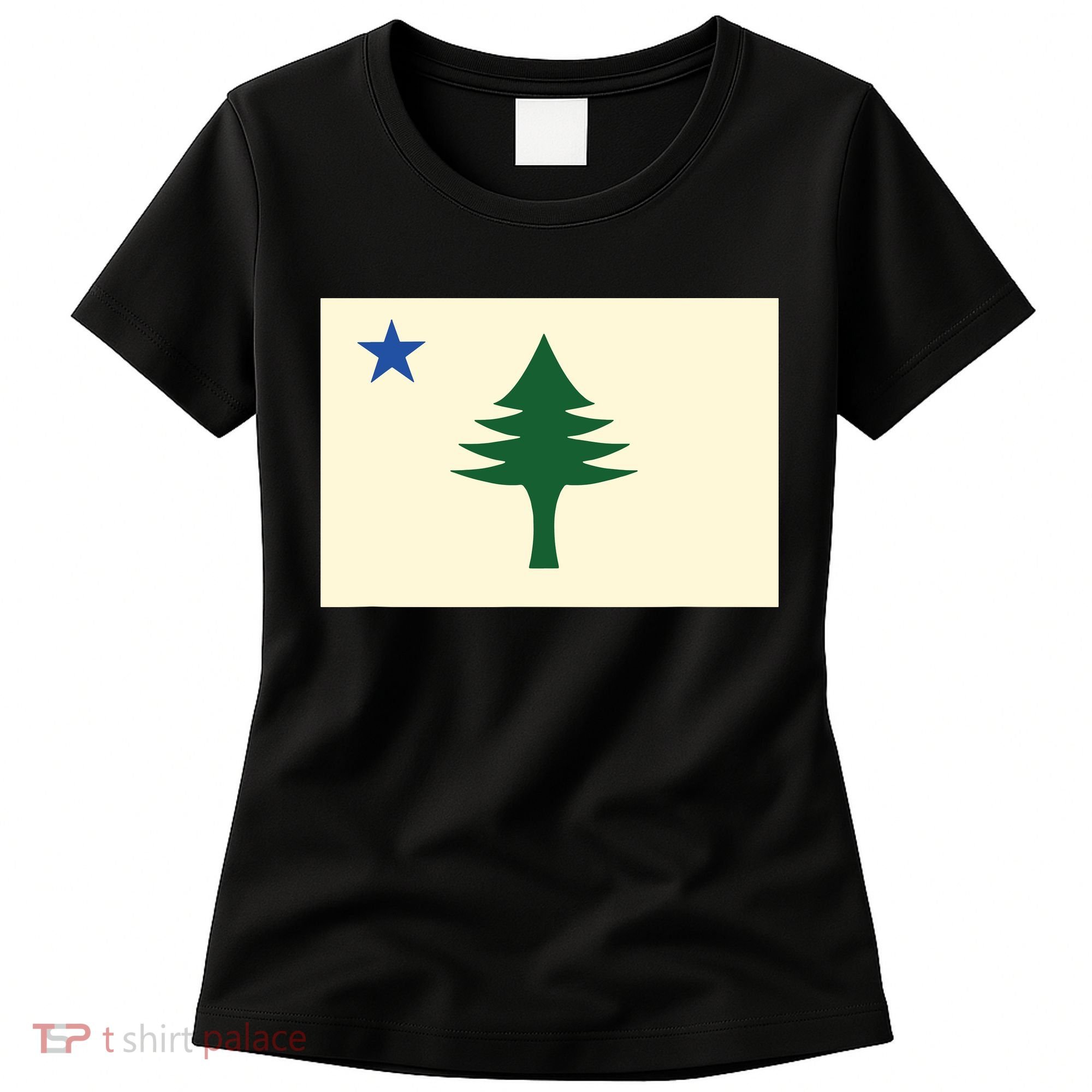 Flag Of Maine 1901 Maine State Flag Pine Tree State Women's T-Shirt