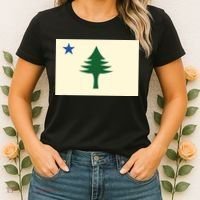 Flag Of Maine 1901 Maine State Flag Pine Tree State Women's T-Shirt thumb 2