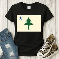 Flag Of Maine 1901 Maine State Flag Pine Tree State Women's T-Shirt thumb 3