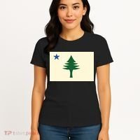 Flag Of Maine 1901 Maine State Flag Pine Tree State Women's T-Shirt thumb 4