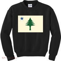 Flag Of Maine 1901 Maine State Flag Pine Tree State Kids Sweatshirt thumb 0