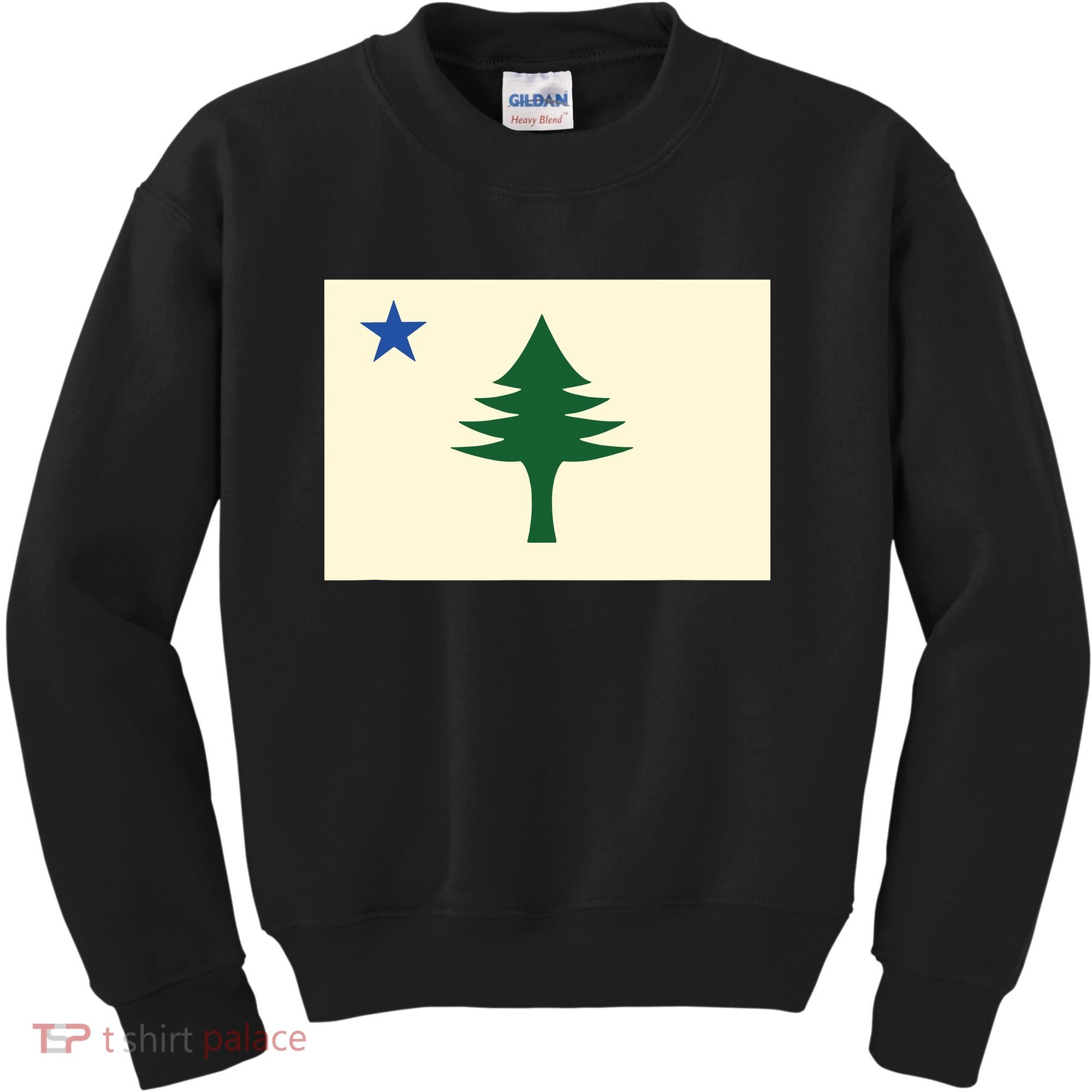 Flag Of Maine 1901 Maine State Flag Pine Tree State Kids Sweatshirt
