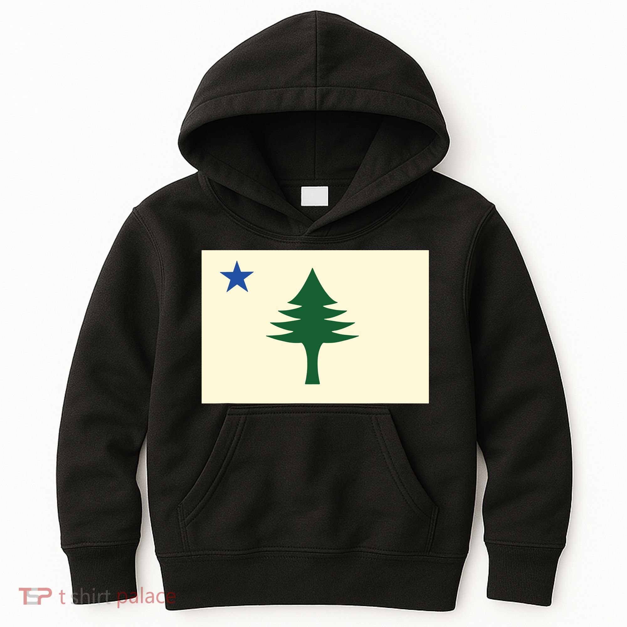 Flag Of Maine 1901 Maine State Flag Pine Tree State Kids Hoodie