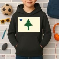 Flag Of Maine 1901 Maine State Flag Pine Tree State Kids Hoodie thumb 2