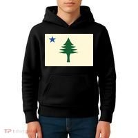 Flag Of Maine 1901 Maine State Flag Pine Tree State Kids Hoodie thumb 4