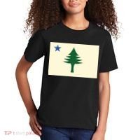 Flag Of Maine 1901 Maine State Flag Pine Tree State Kids T-Shirt thumb 2