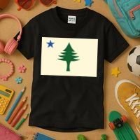 Flag Of Maine 1901 Maine State Flag Pine Tree State Kids T-Shirt thumb 3