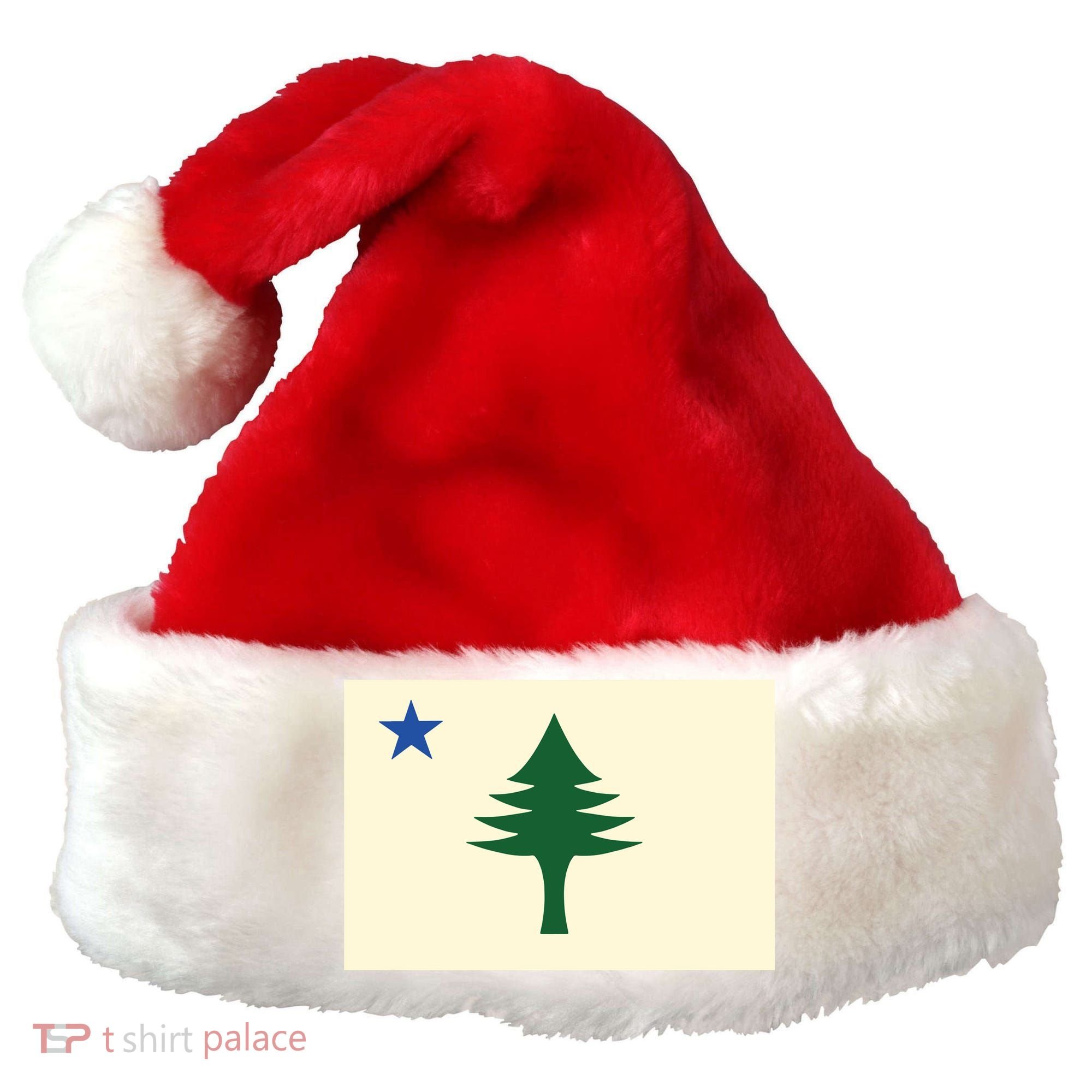 Flag Of Maine 1901 Maine State Flag Pine Tree State Santa Hat