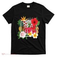 Flowers Of Maui Word Art Hawaiian Island Souvenir T-Shirt thumb 0