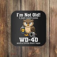 Funny Owl Meme WD-40 And Duct Tape Coaster thumb 0