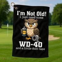 Funny Owl Meme WD-40 And Duct Tape Golf Towel thumb 1