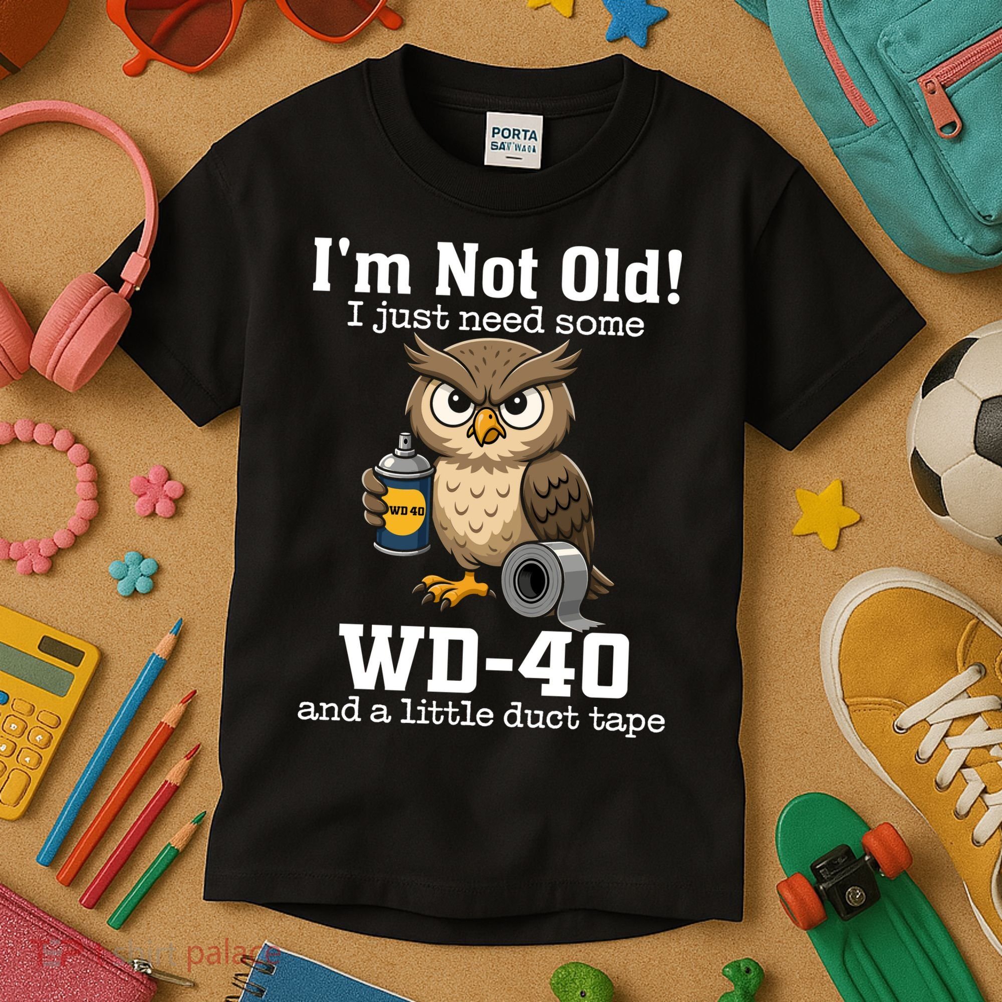 Funny Owl Meme WD-40 And Duct Tape Kids T-Shirt