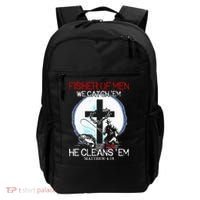 Fisher Of Men We Catch Em He Cleans Em Matthew 4 19 Backpack thumb 0