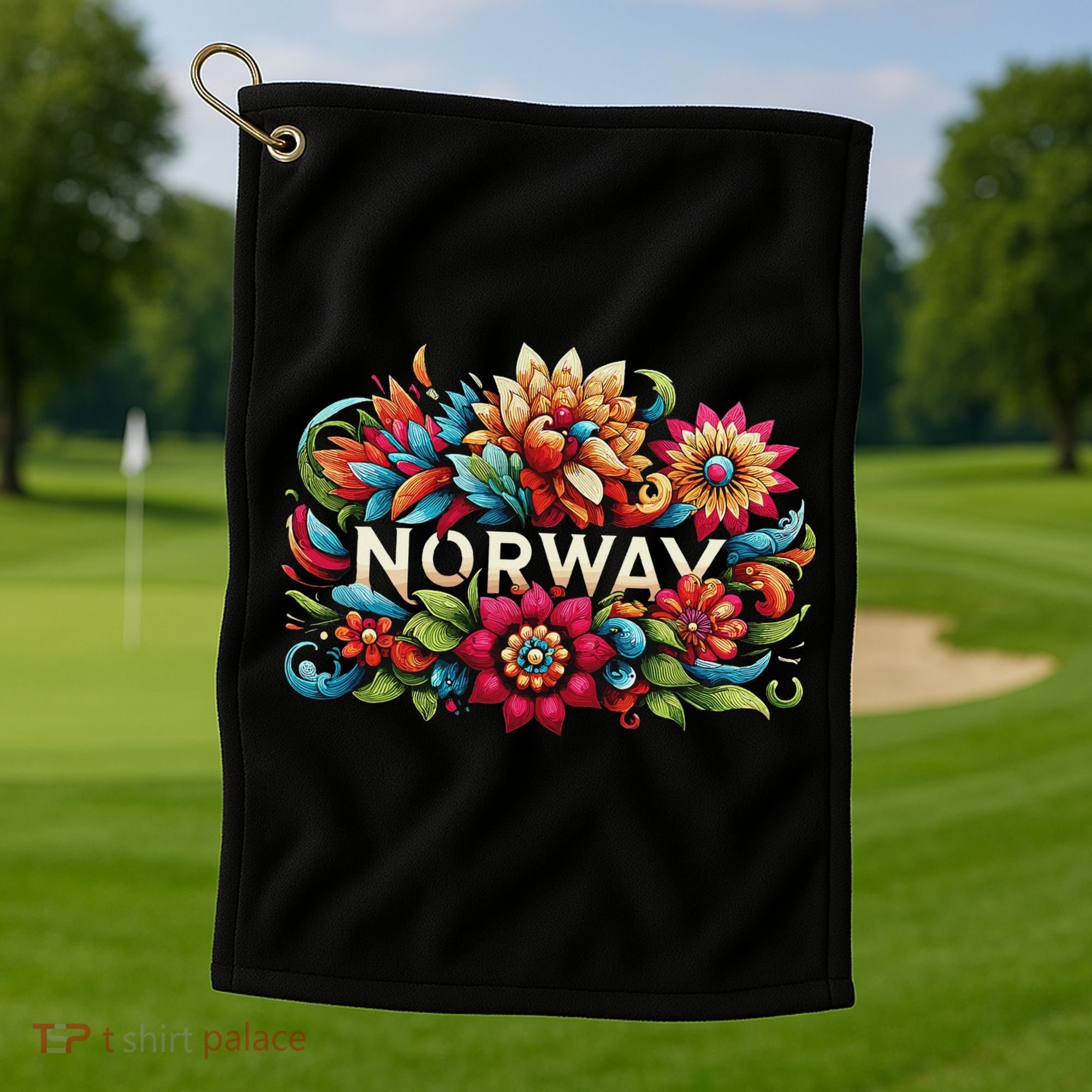 Flowers Of Norway Norwegian Golf Towel