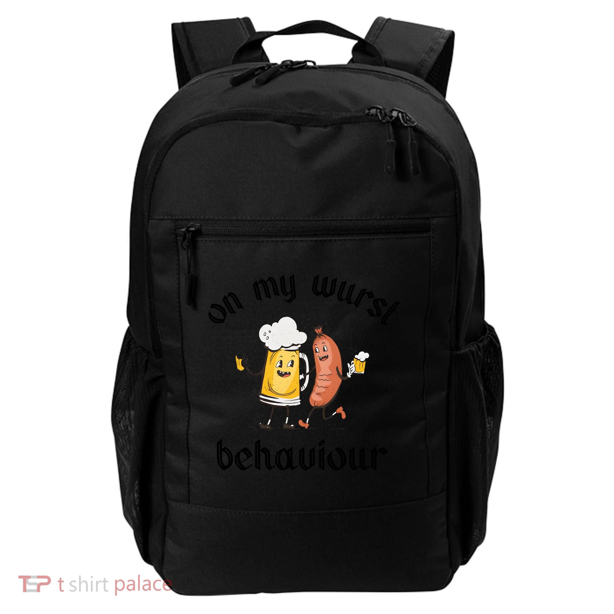 Funny Oktoberfest On My Wurst Behaviour Beer Hot Dog Drinking Team Backpack